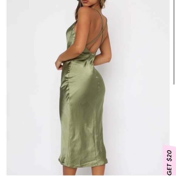 Field Of Dreams Midi Dress Khaki - Picture 2 of 6